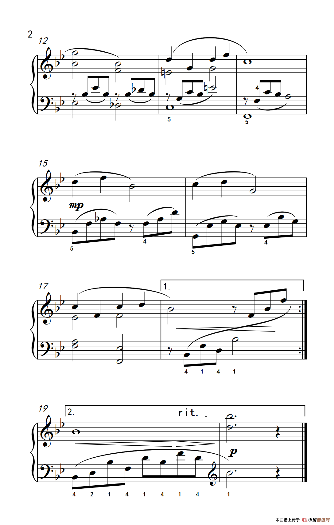 我和你（约翰·汤普森 成人钢琴教程 第二册）