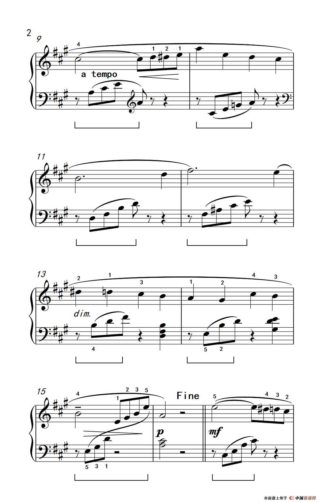 春之歌（约翰·汤普森 成人钢琴教程 第二册）