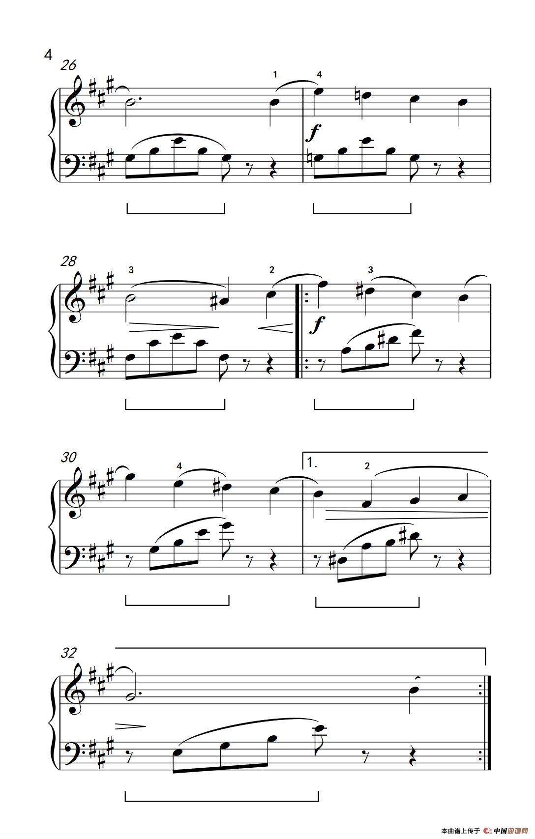 春之歌（约翰·汤普森 成人钢琴教程 第二册）