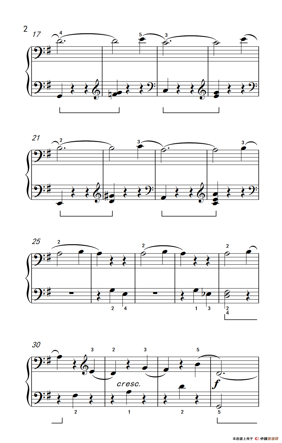 水仙之舞 简化版（约翰·汤普森 成人钢琴教程 第二册）