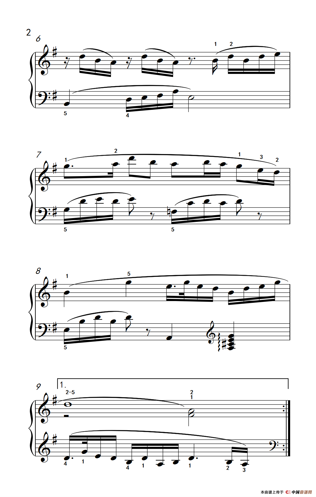 《梁祝》主题曲（约翰·汤普森 成人钢琴教程 第二册）