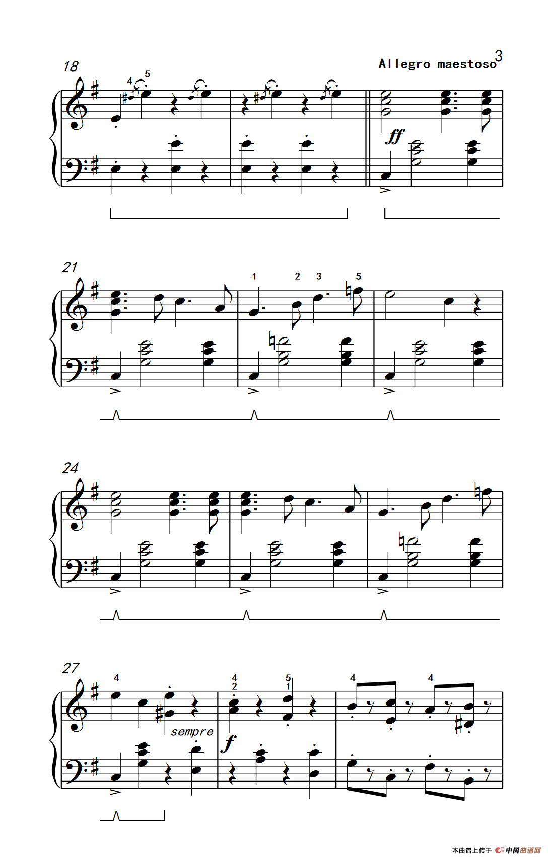 铁匠合唱曲（约翰·汤普森 成人钢琴教程 第二册）