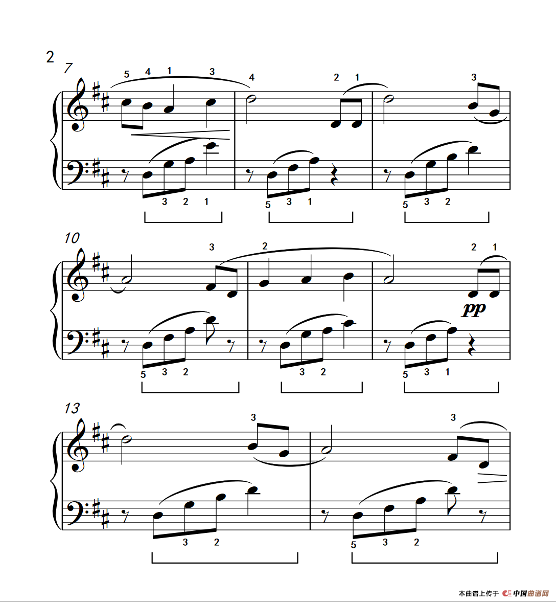 摇篮曲（约翰·汤普森 成人钢琴教程 第二册）