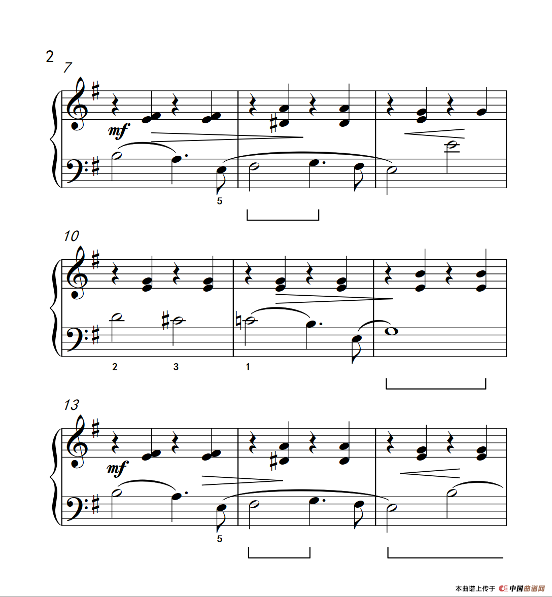 哀歌（约翰·汤普森 成人钢琴教程 第二册）