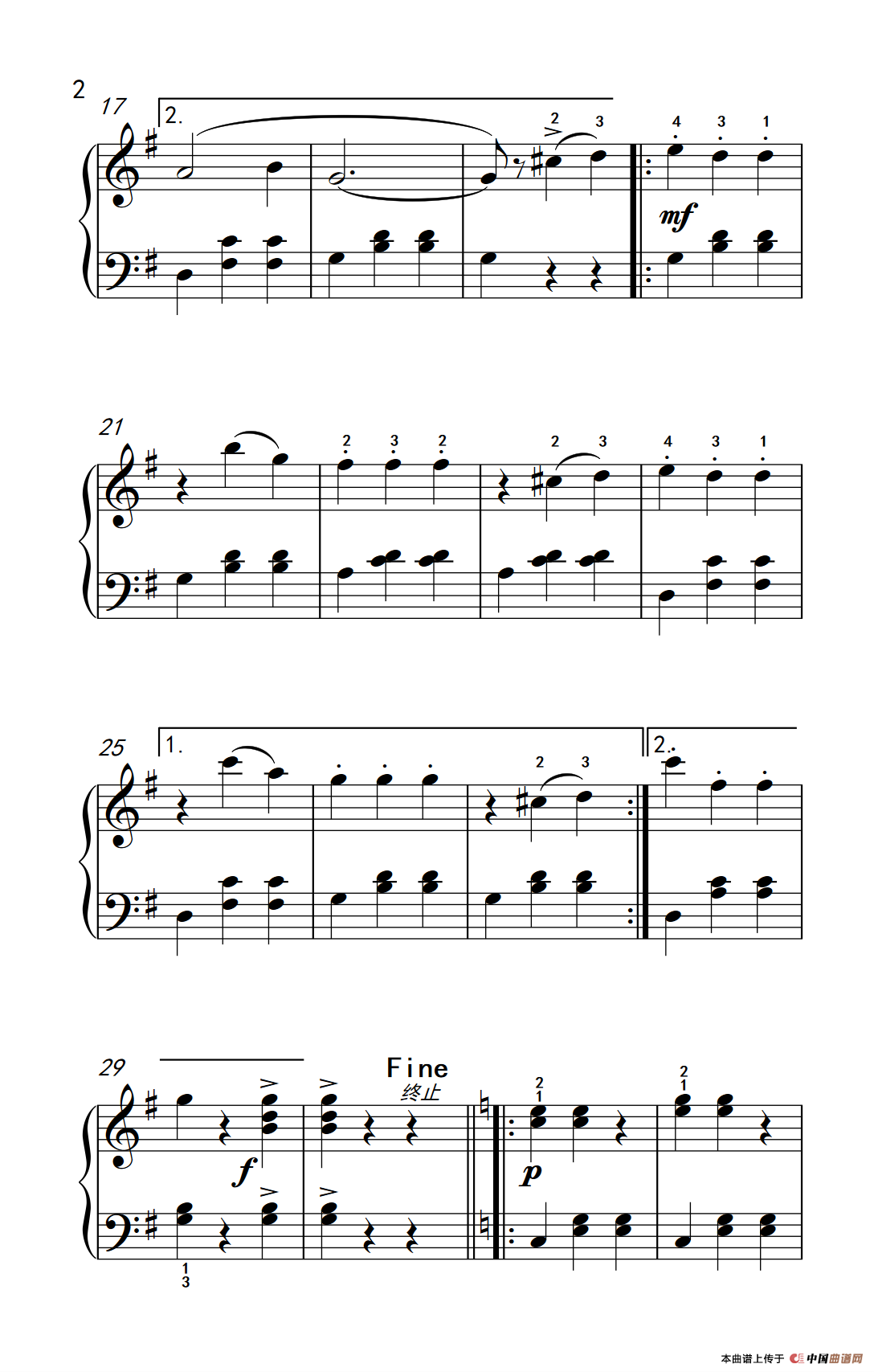 小狂欢节圆舞曲（老年大学 钢琴教程 1）