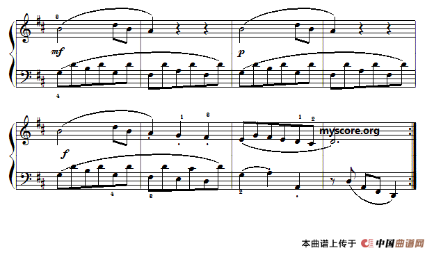 莫扎特钢琴小曲：小步舞曲（D大调）