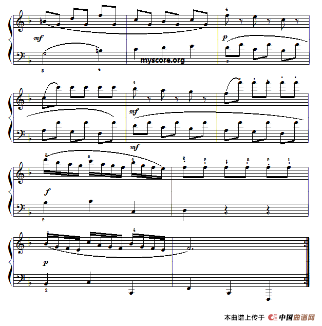 莫扎特钢琴小曲：小步舞曲（F大调）