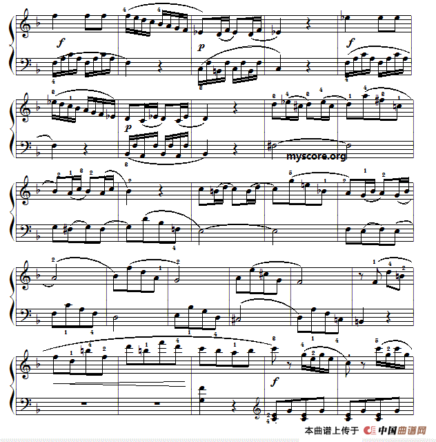 考级初级曲目:贝多芬F大调小奏鸣曲