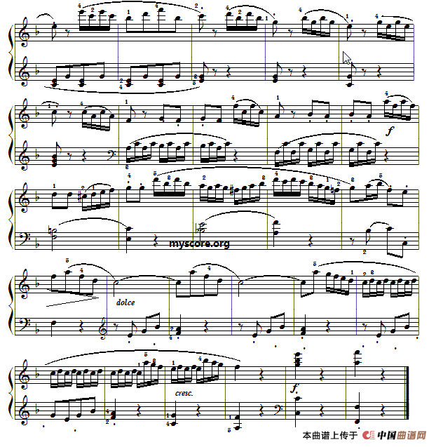 考级初级曲目:贝多芬F大调小奏鸣曲