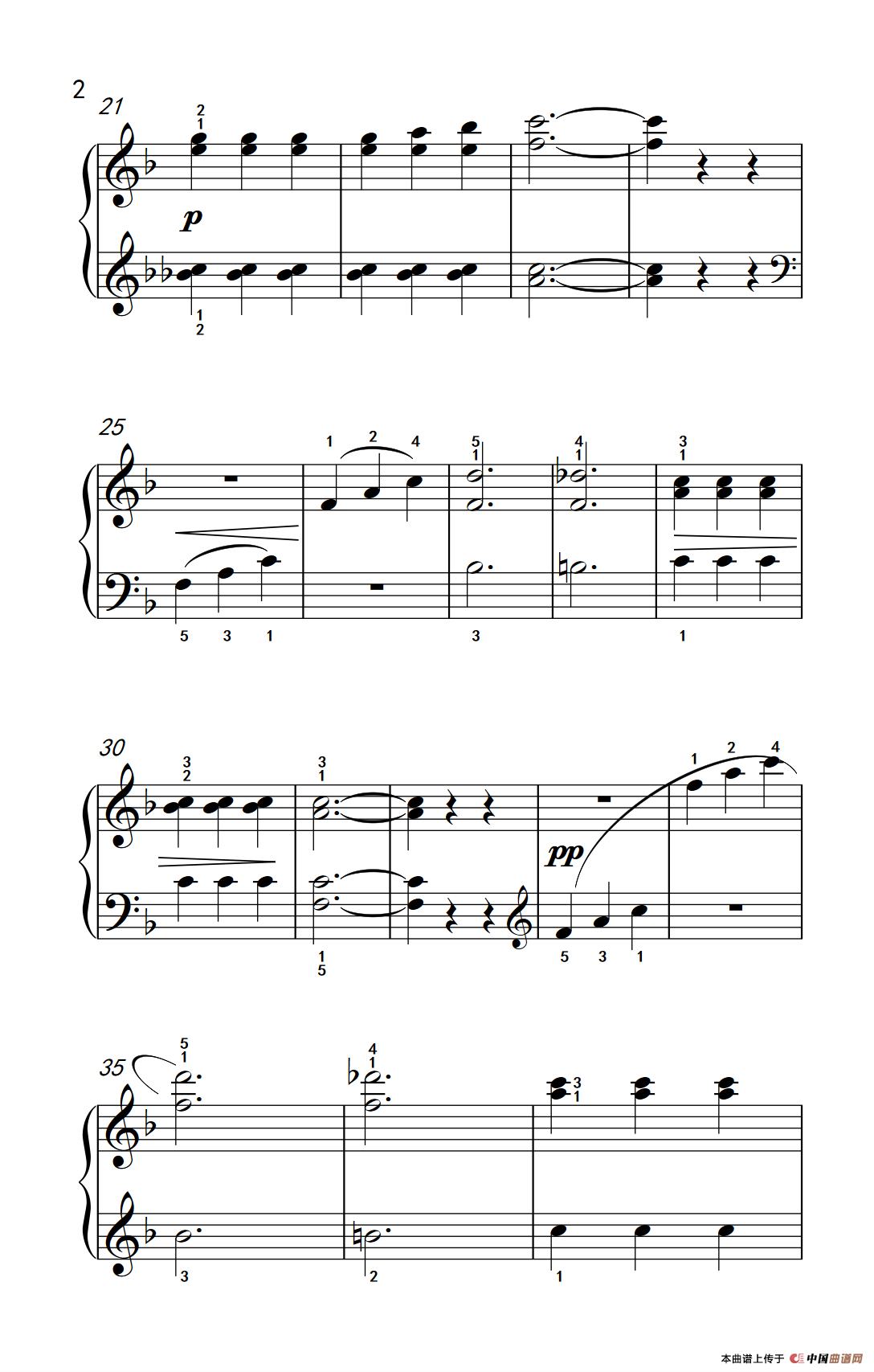 晚钟 前臂弹奏和弦（约翰·汤普森 成人钢琴教程 第一册）