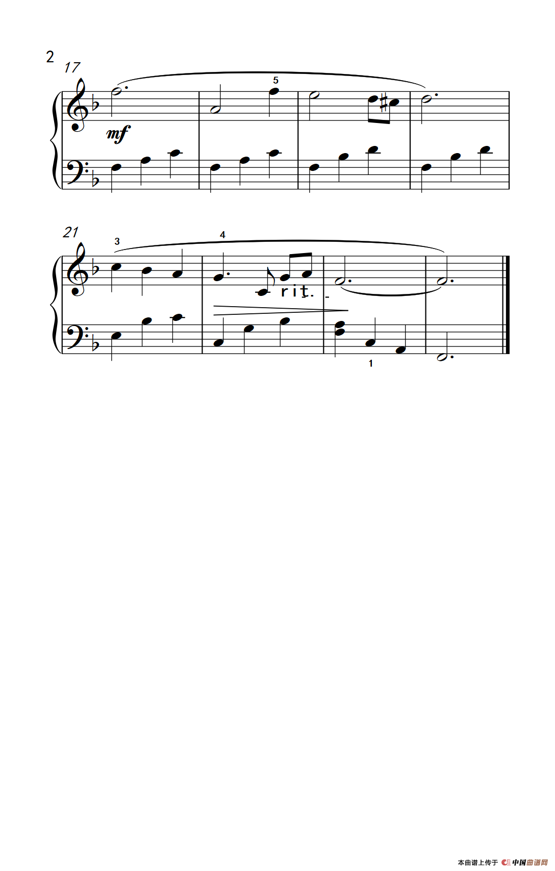 赤诚花（约翰·汤普森 成人钢琴教程 第一册）