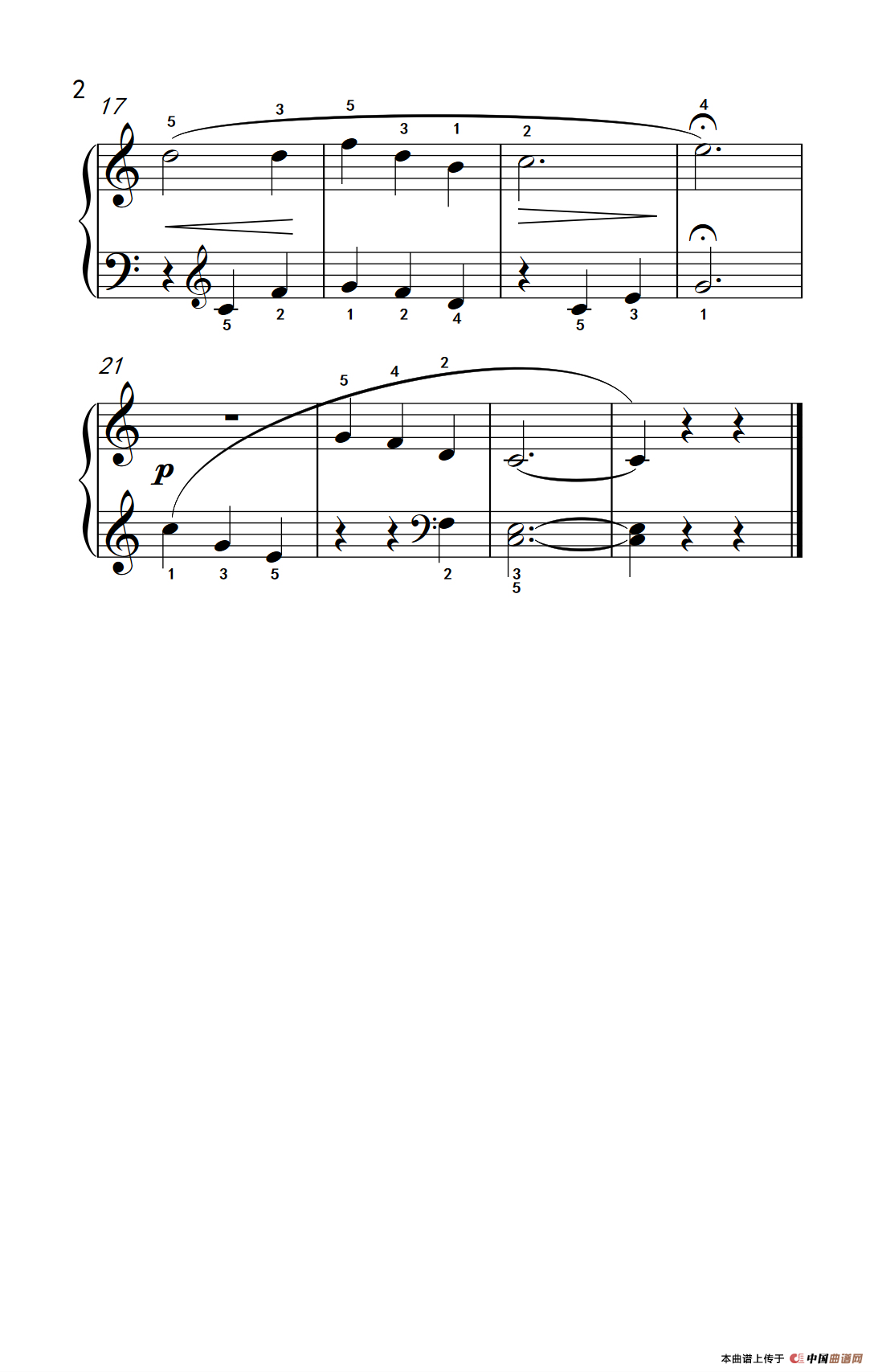 平安夜（约翰·汤普森 成人钢琴教程 第一册）