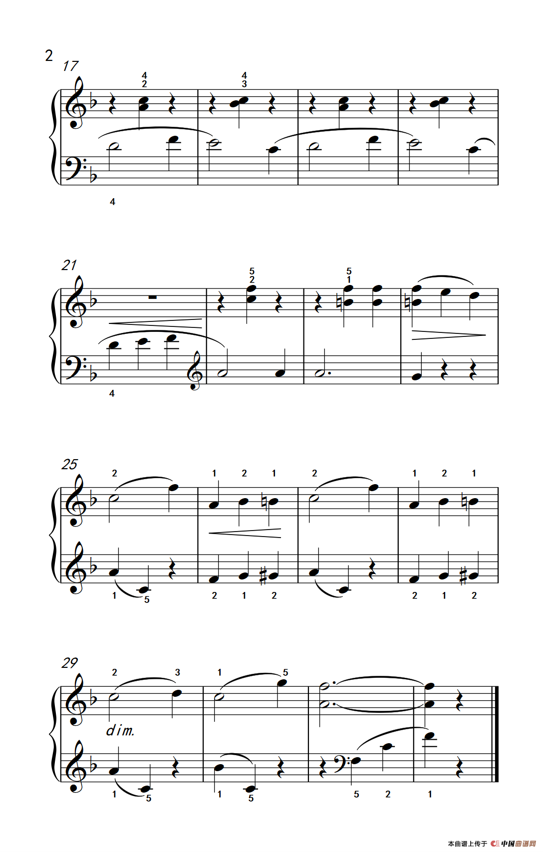 舞蹈课（约翰·汤普森 成人钢琴教程 第一册）