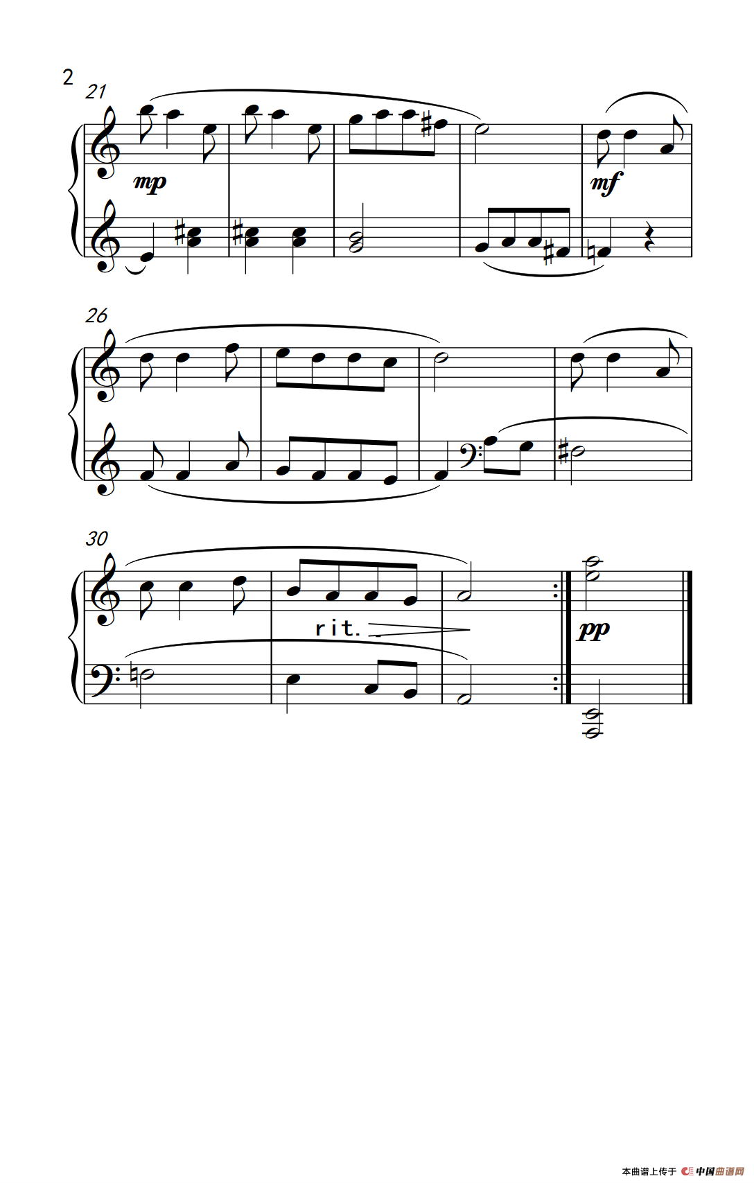 小草之歌（约翰·汤普森 成人钢琴教程 第一册）