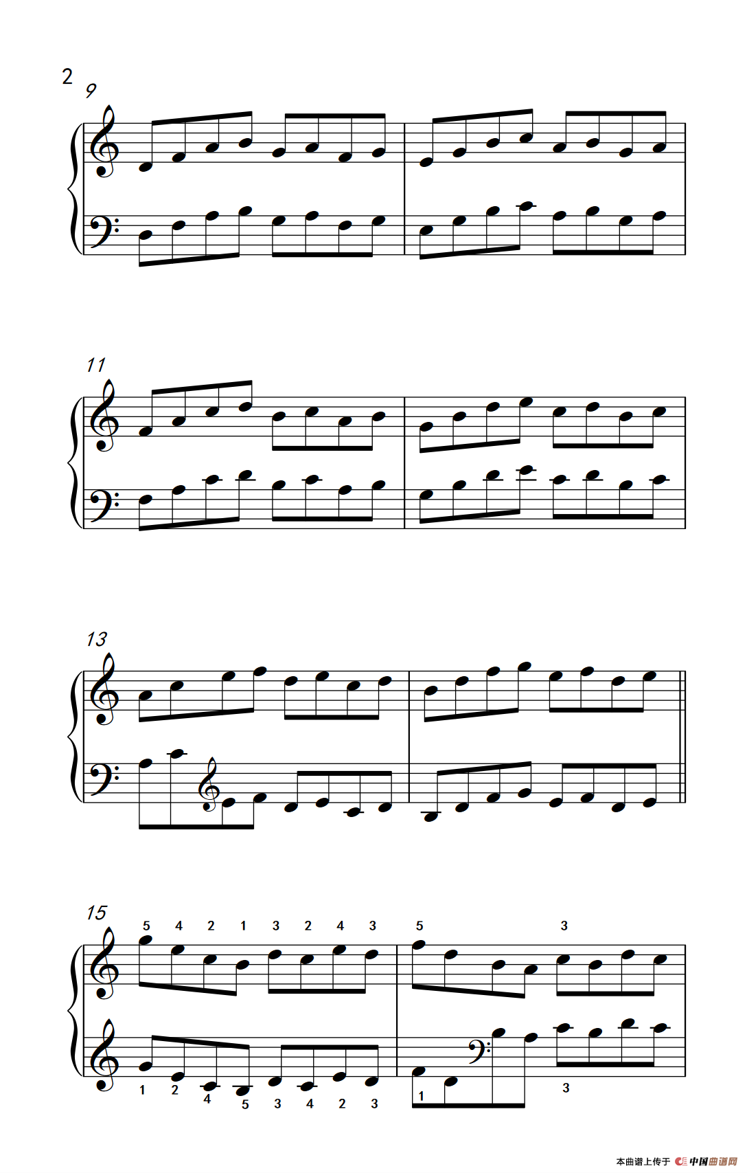 手指的连奏（约翰·汤普森 成人钢琴教程 第一册）