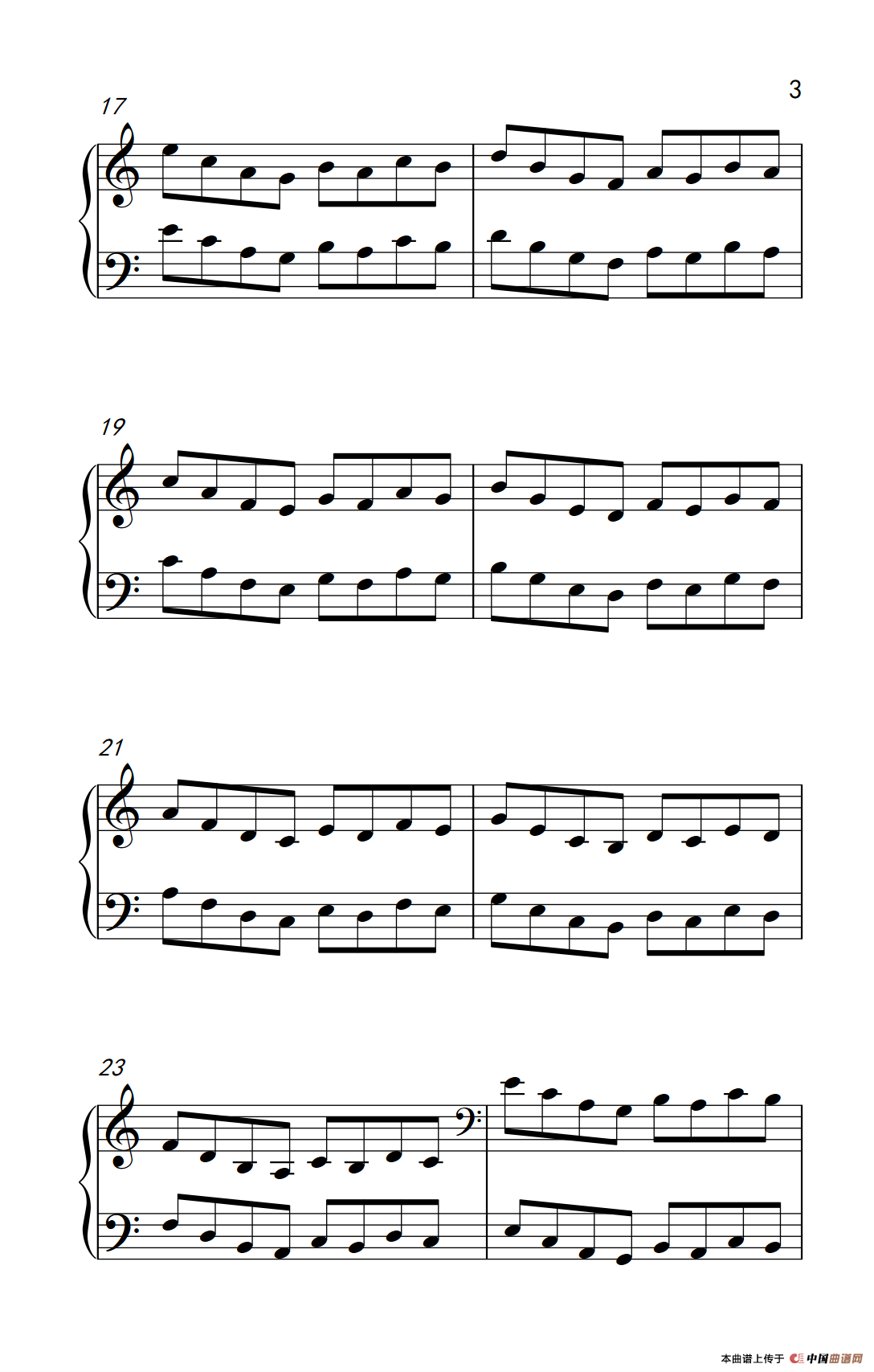 手指的连奏（约翰·汤普森 成人钢琴教程 第一册）