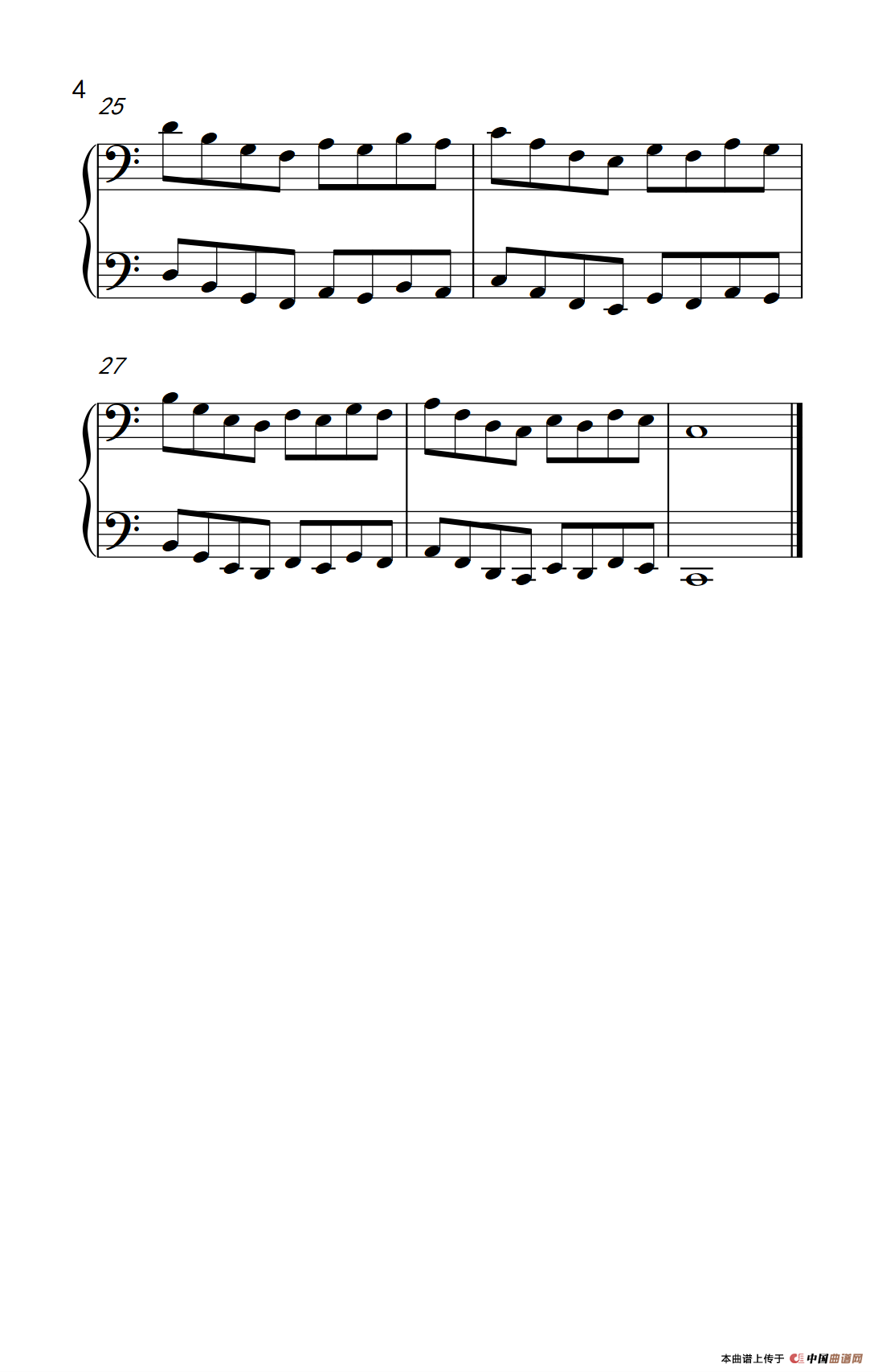 手指的连奏（约翰·汤普森 成人钢琴教程 第一册）