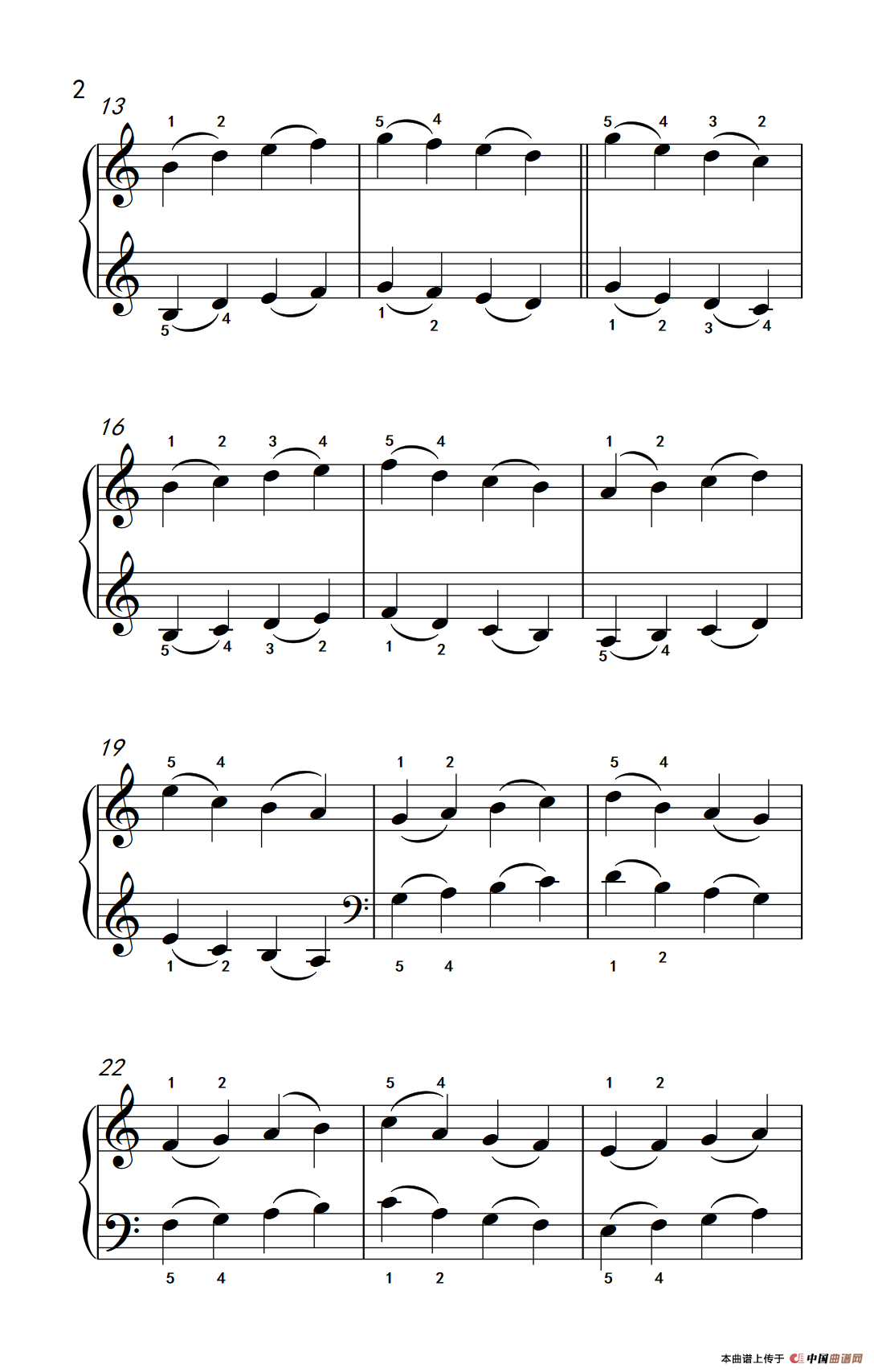 两音乐句（约翰·汤普森 成人钢琴教程 第一册）