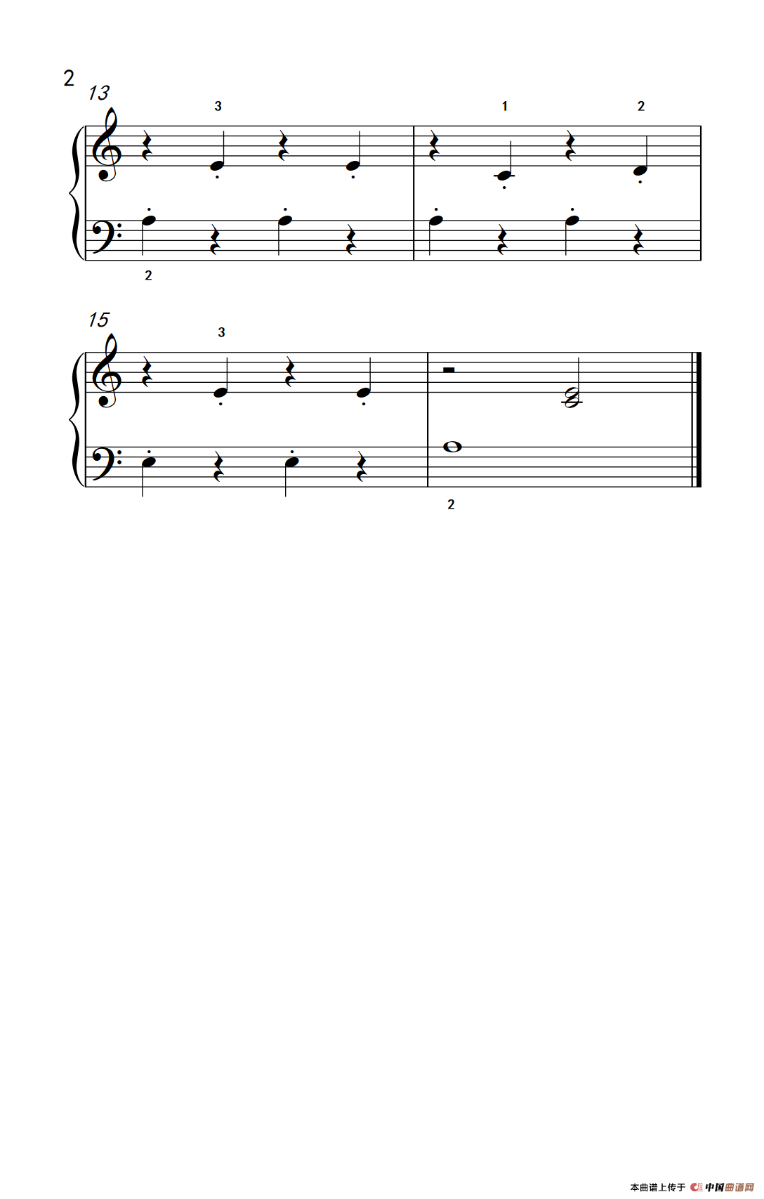 草原赞歌 四手联弹 2（约翰·汤普森 成人钢琴教程 第一册）