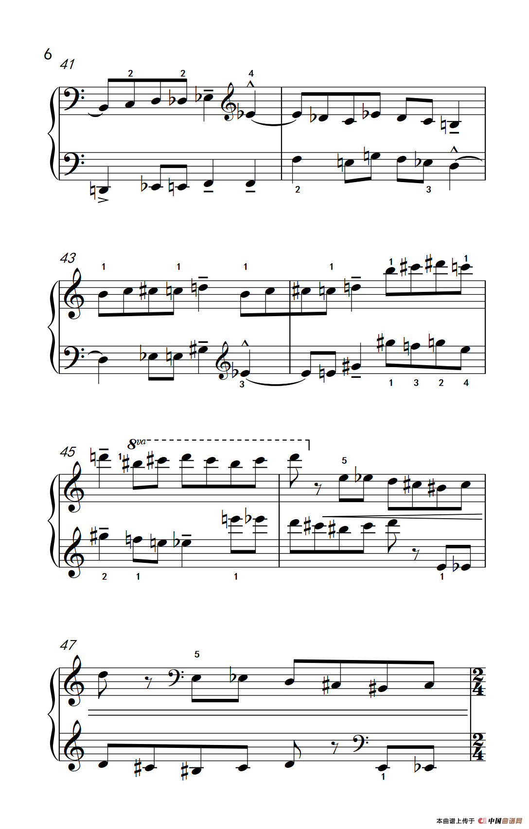 半音创意曲（三） A（巴托克 小宇宙 钢琴教程 6）