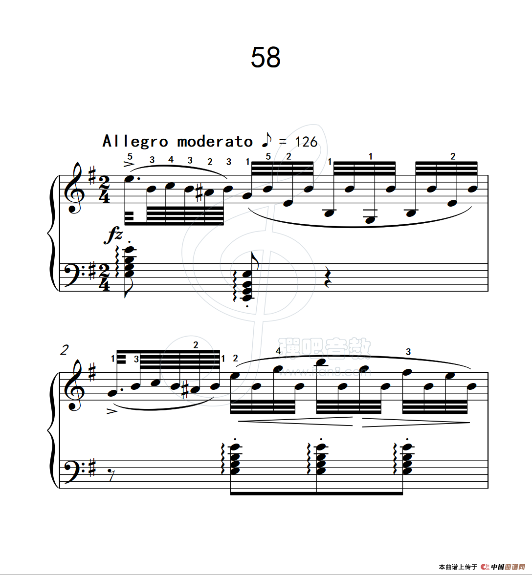 练习曲 58（克拉莫钢琴练习曲60首）