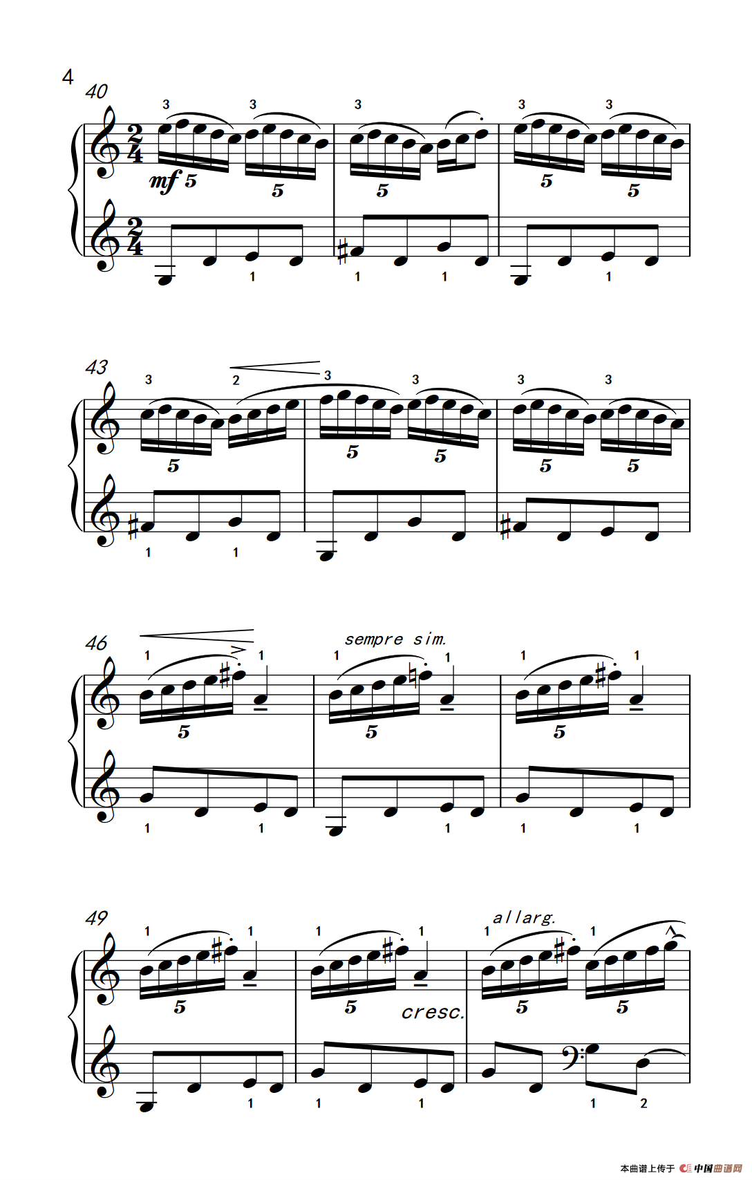 风笛（巴托克 小宇宙 钢琴教程 5）