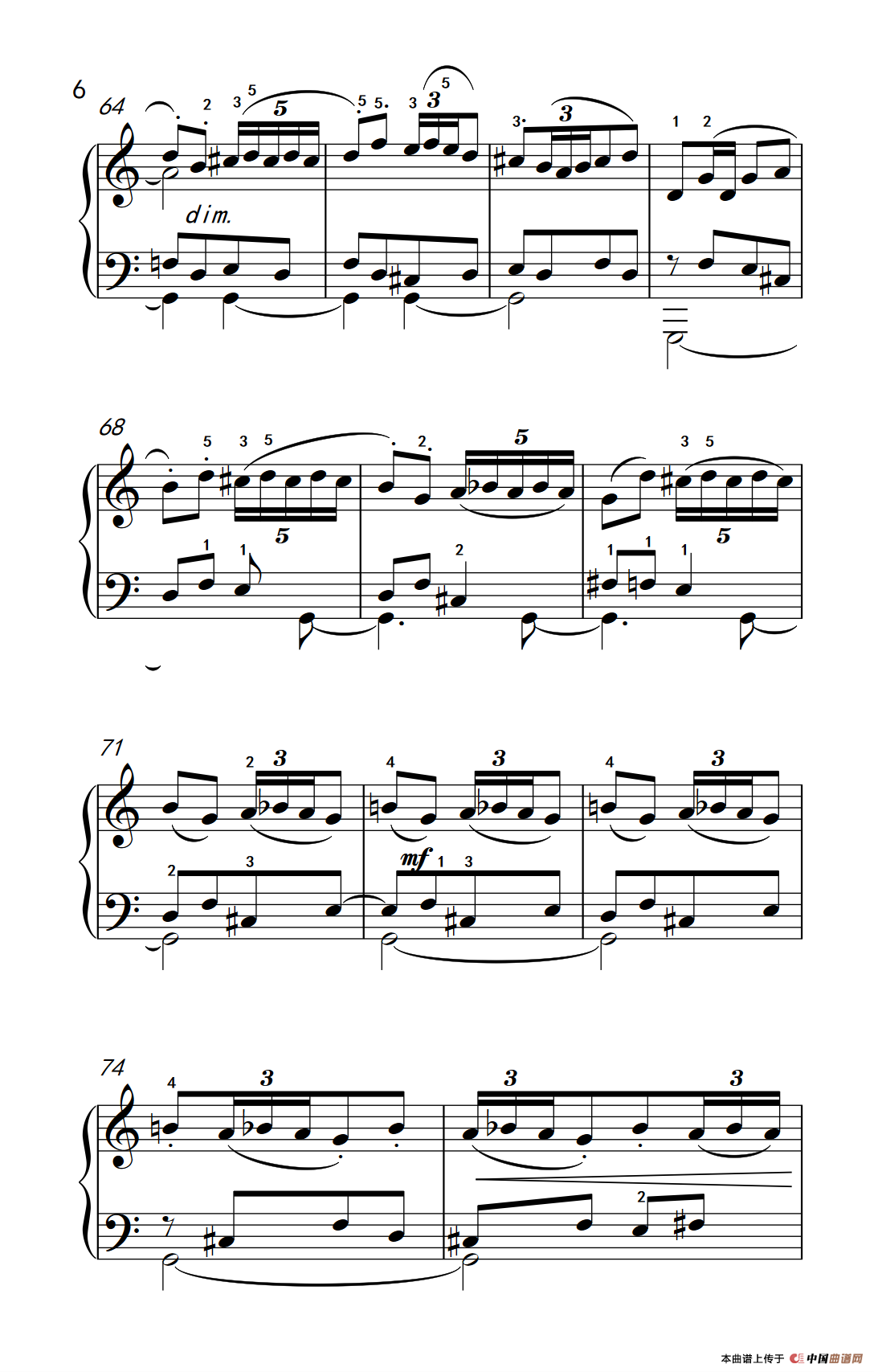 风笛（巴托克 小宇宙 钢琴教程 5）