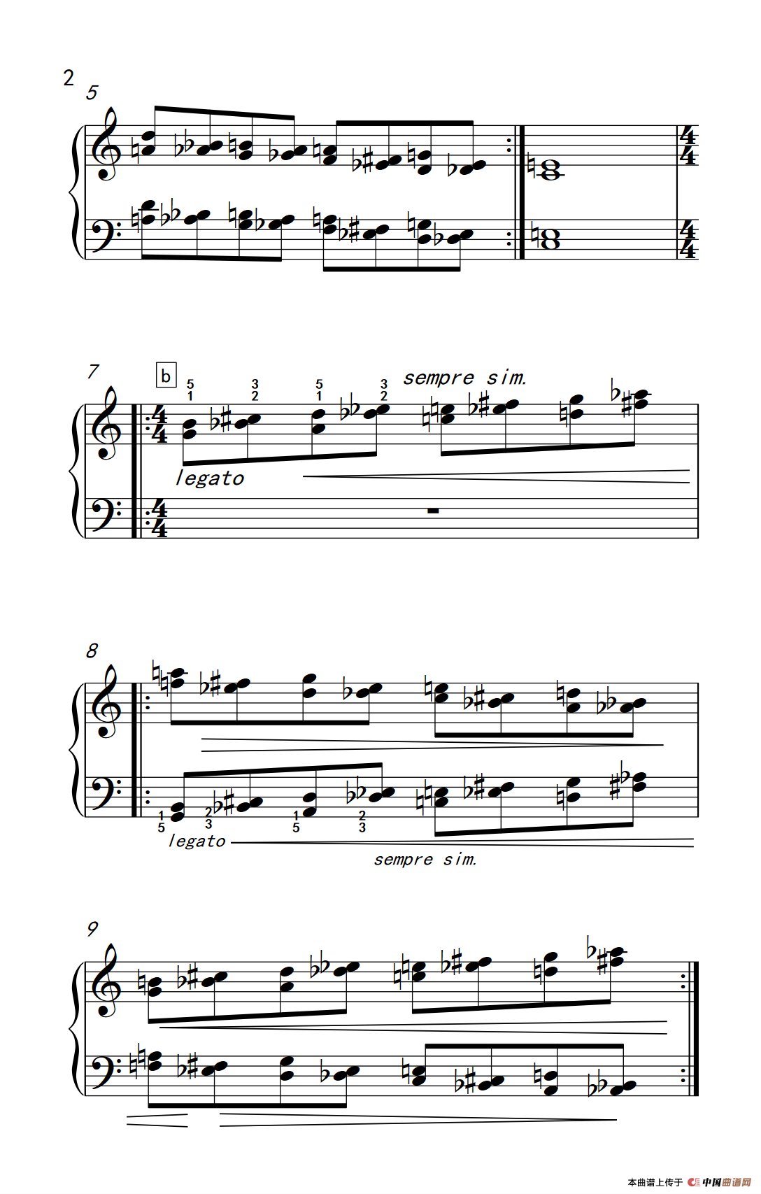 双音练习（巴托克 小宇宙 钢琴教程 5）