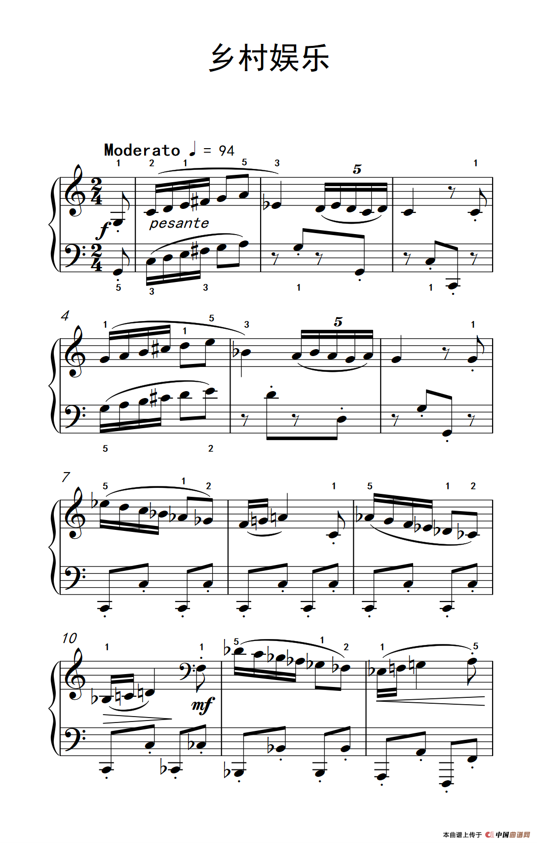 乡村娱乐（巴托克 小宇宙 钢琴教程 5）