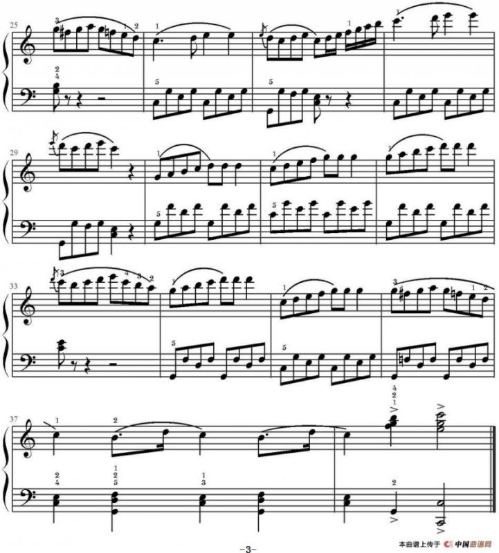 法国民间曲调小奏鸣曲 第一乐章（云雀）