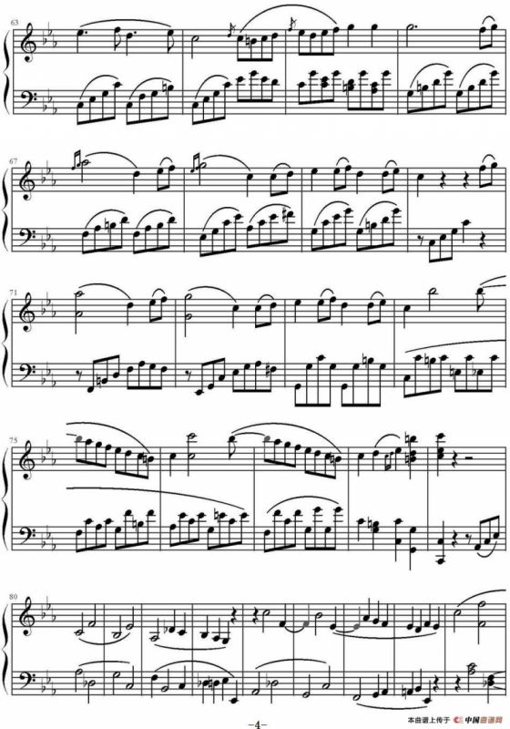 c小调第八钢琴奏鸣曲第三乐章（作品13号“悲怆”）