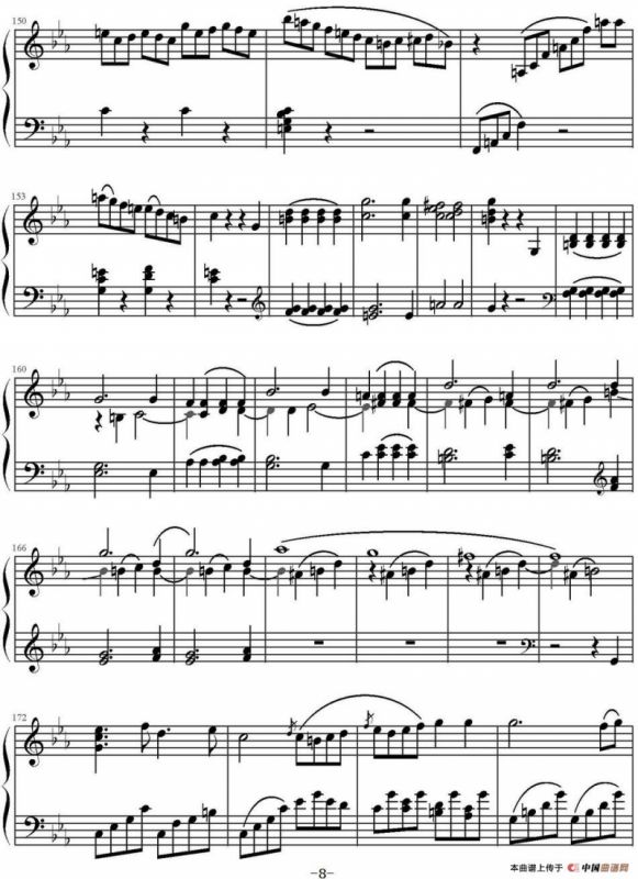 c小调第八钢琴奏鸣曲第三乐章（作品13号“悲怆”）