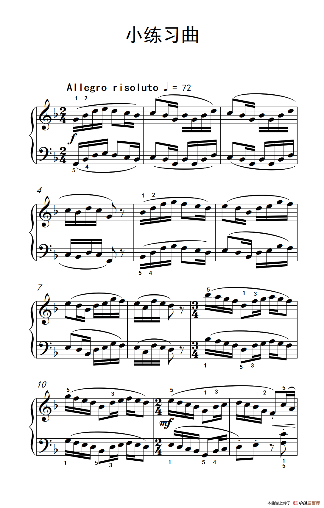 小练习曲（巴托克 小宇宙 钢琴教程 3）