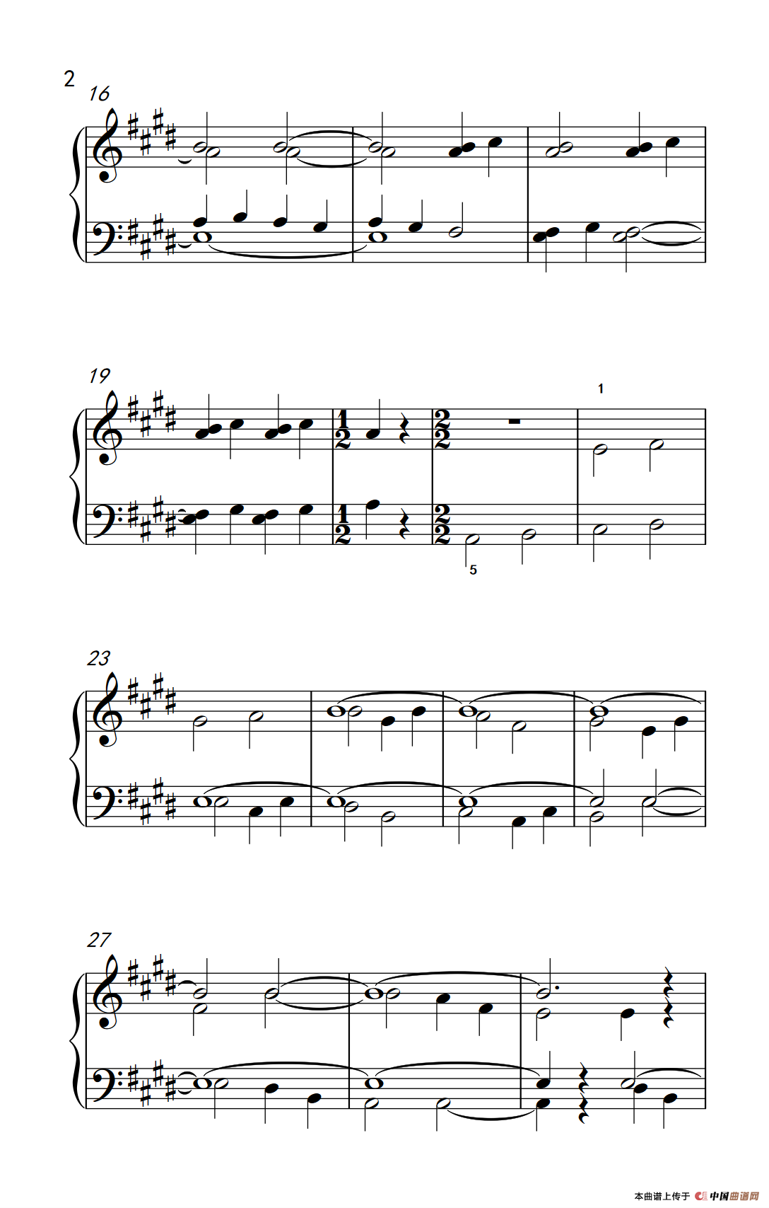 带持续音的卡农（巴托克 小宇宙 钢琴教程 2）