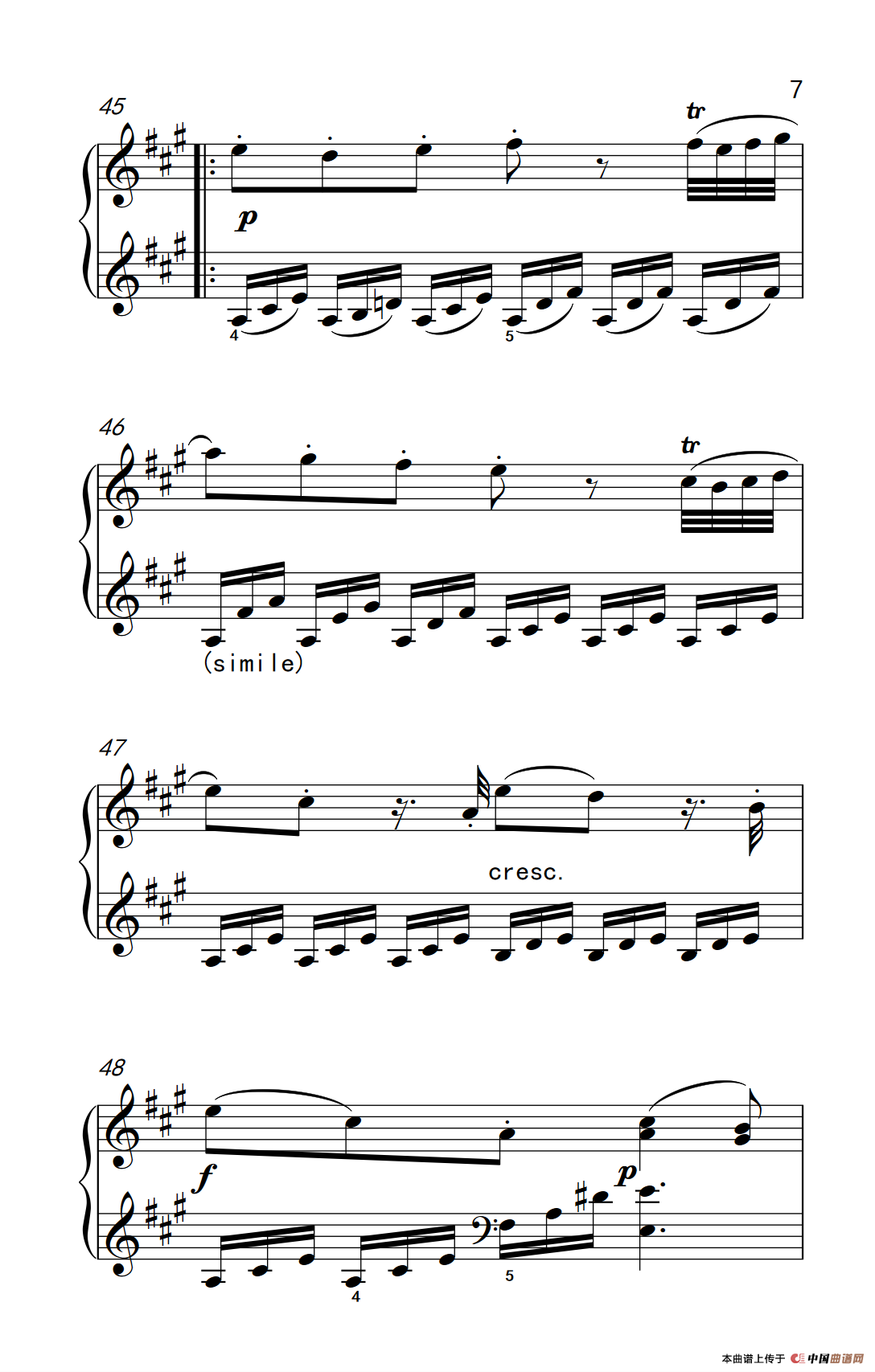 A大调钢琴奏鸣曲 优雅的行板