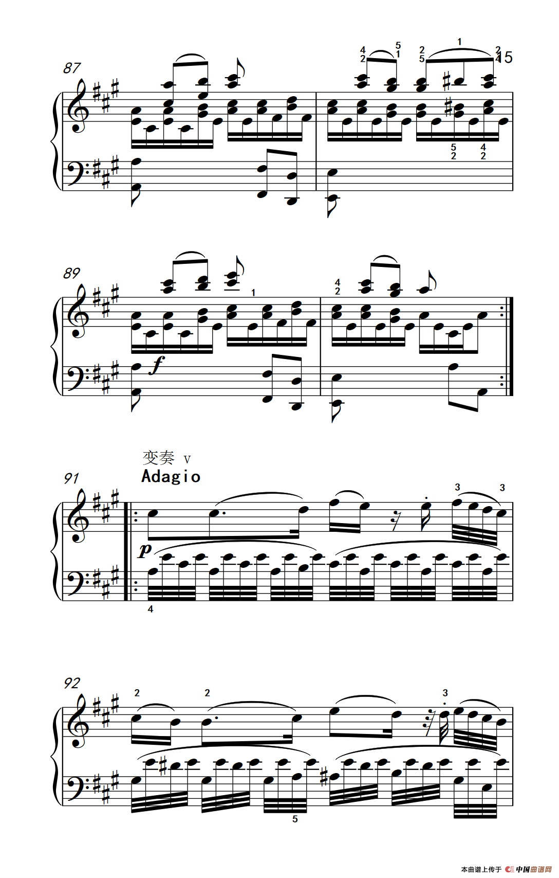 A大调钢琴奏鸣曲 优雅的行板