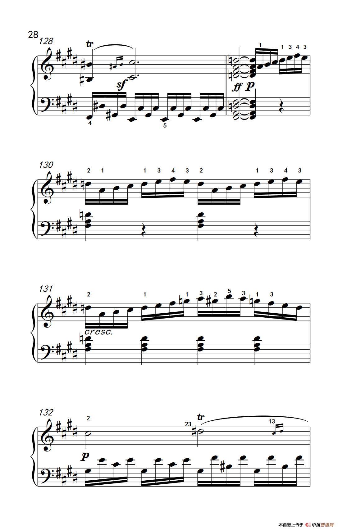 第十四号钢琴奏鸣曲（月光） 激动的急板