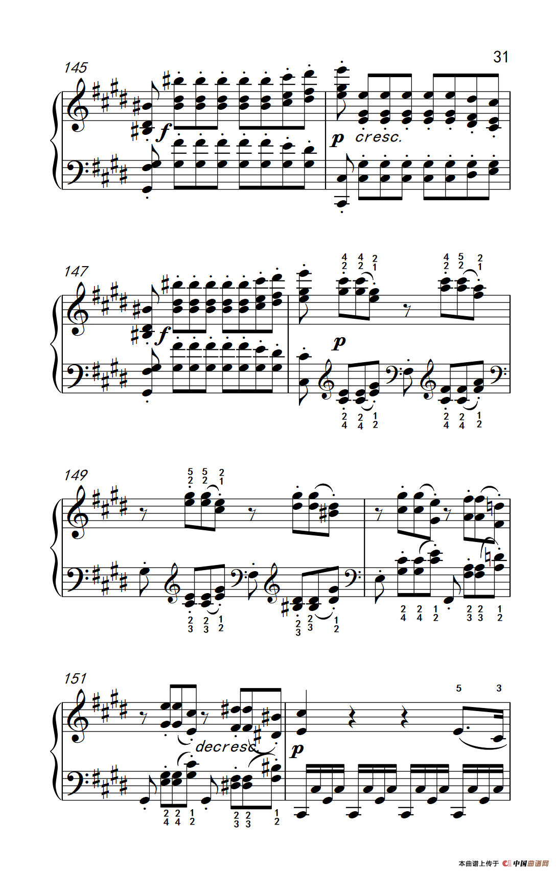 第十四号钢琴奏鸣曲（月光） 激动的急板