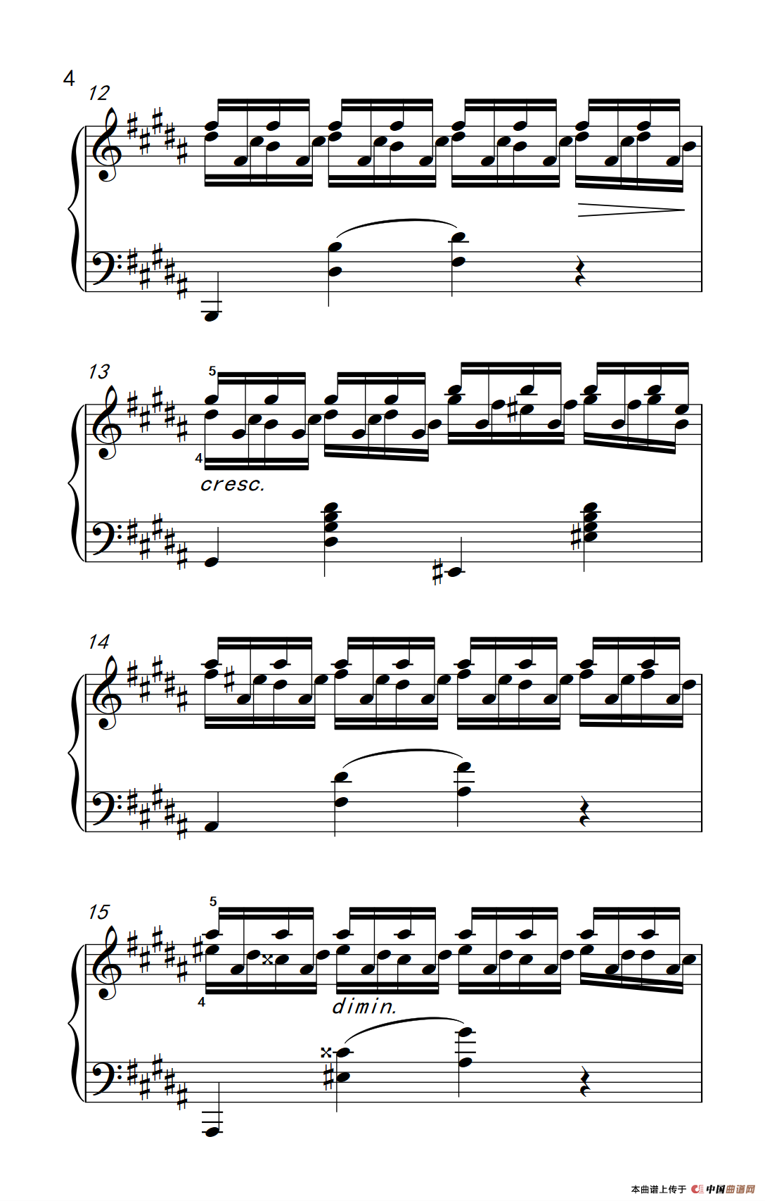 莫什科夫斯基 钢琴练习曲（第十五首）