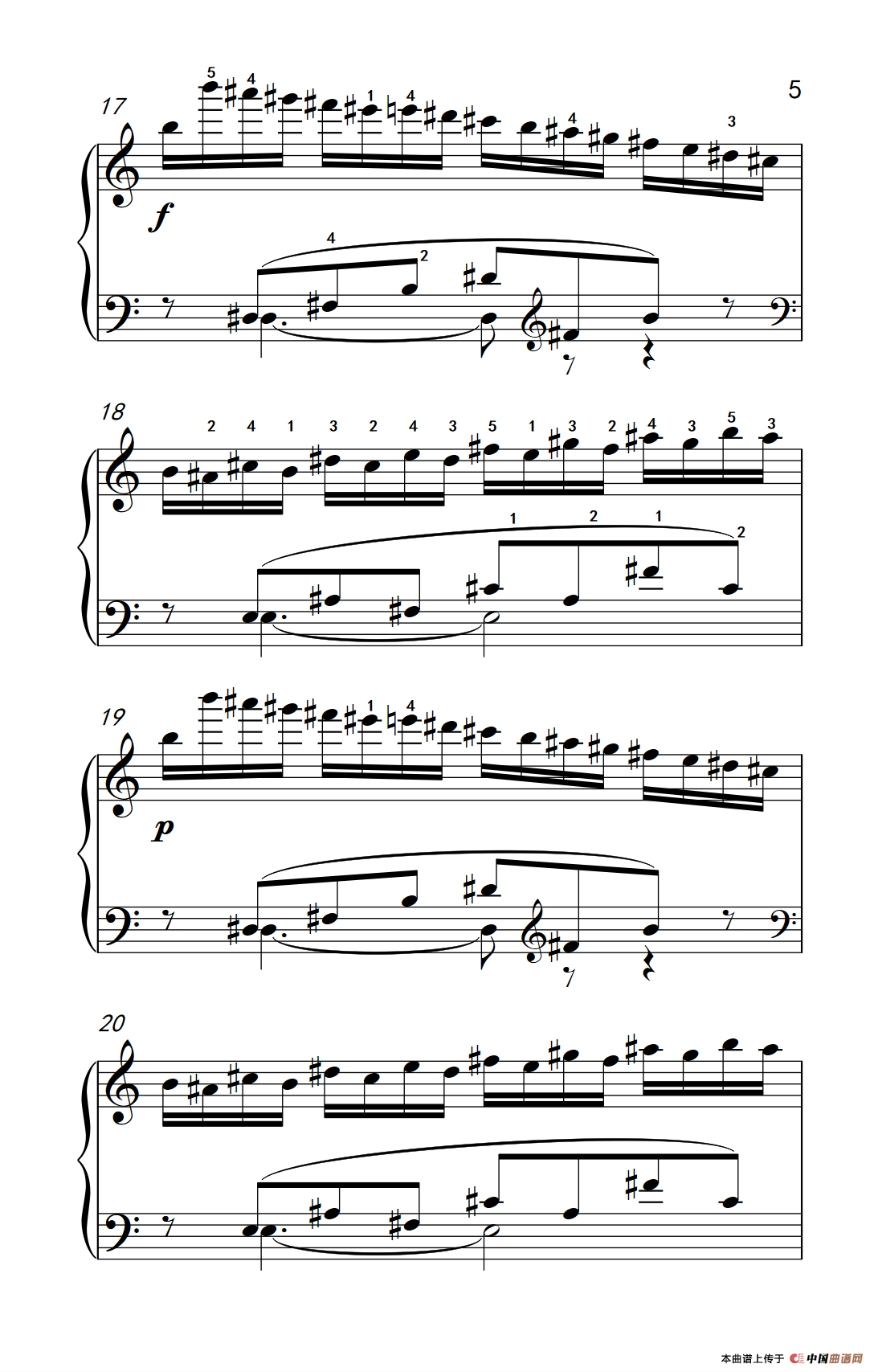 莫什科夫斯基 钢琴练习曲（第五首）