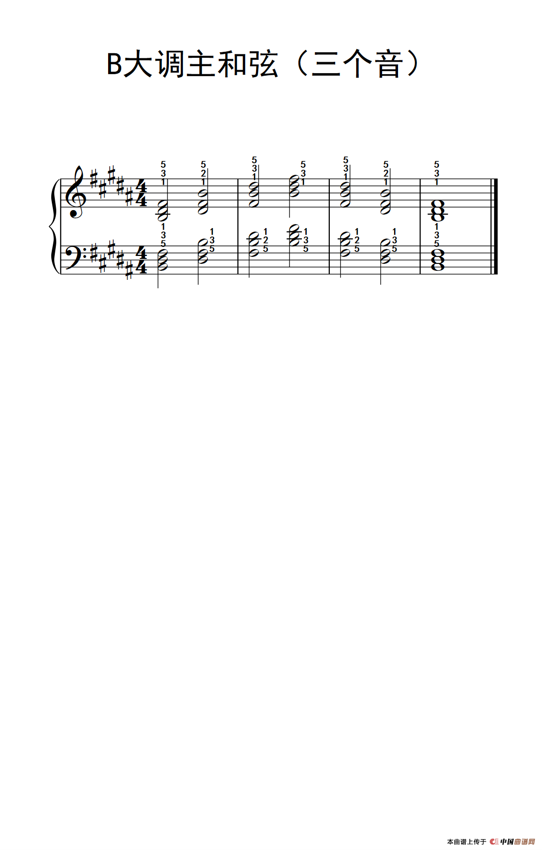 B大调主和弦（三个音）（孩子们的钢琴音阶、和弦与琶音 2）