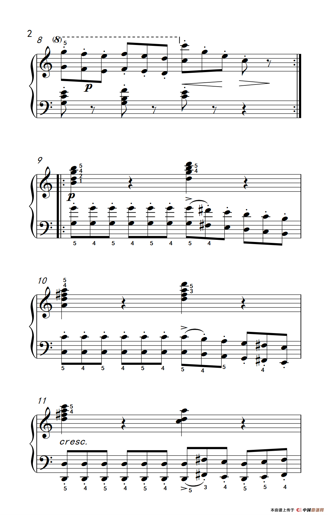 车尔尼钢琴八度练习曲 553（1）