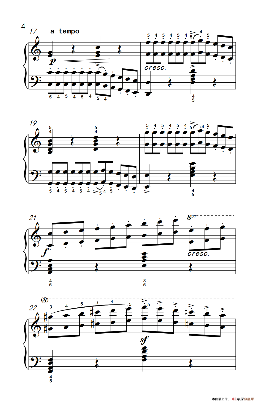 车尔尼钢琴八度练习曲 553（1）