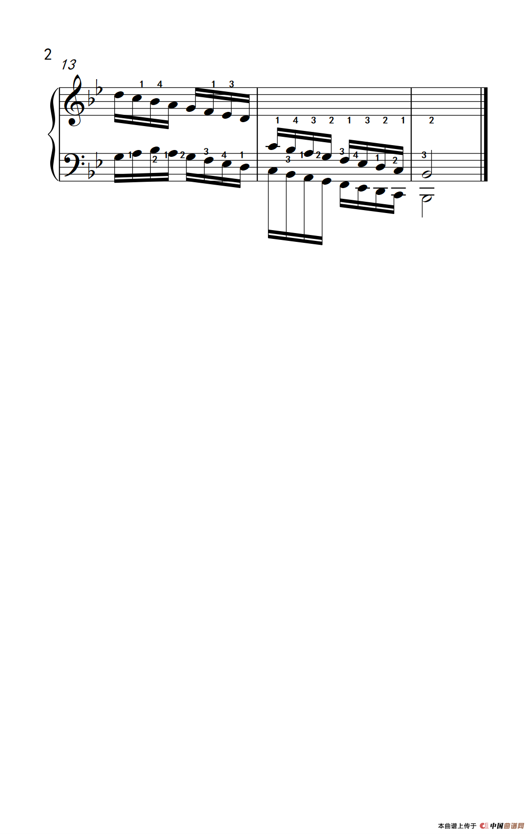 降B大调音阶（反向四个八度）（儿童钢琴练习曲）