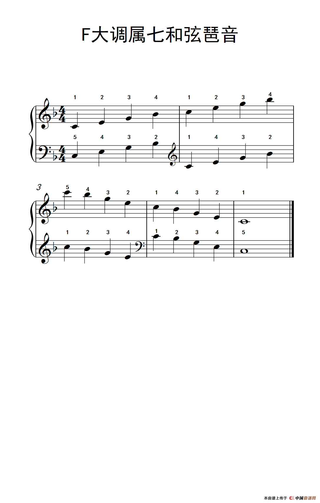 F大调属七和弦琶音（儿童钢琴练习曲）