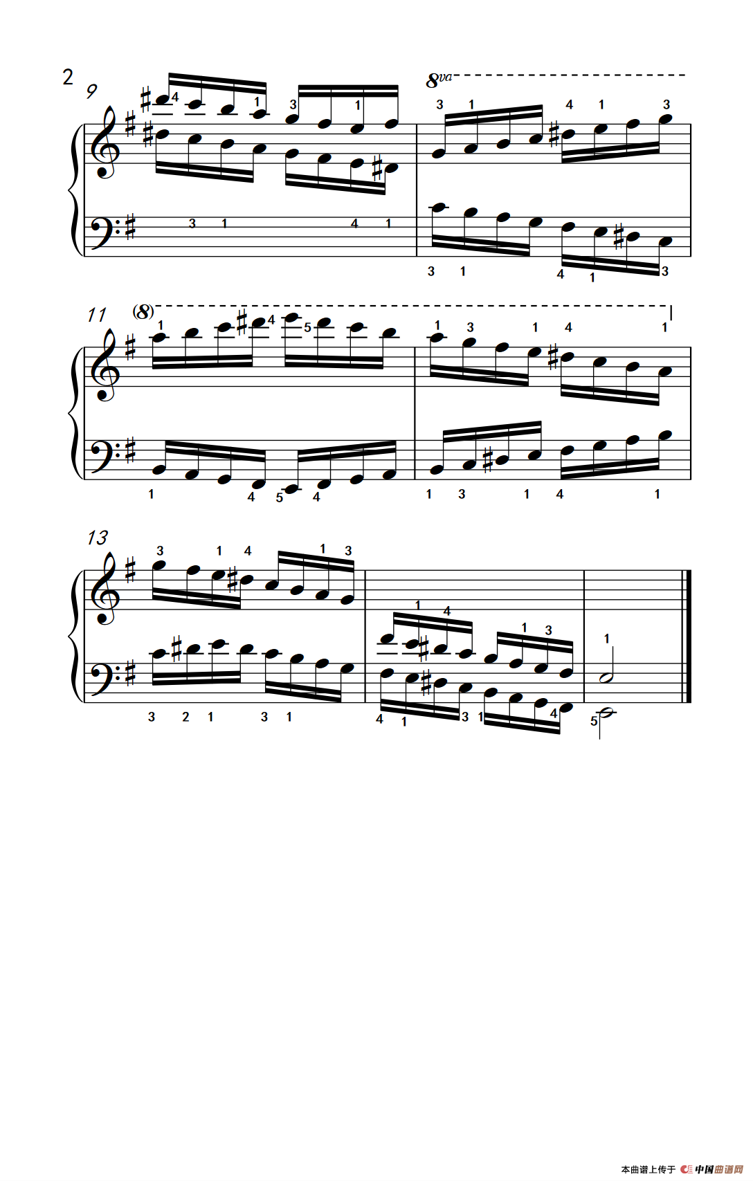 E小调音阶（反向四个八度）（儿童钢琴练习曲）