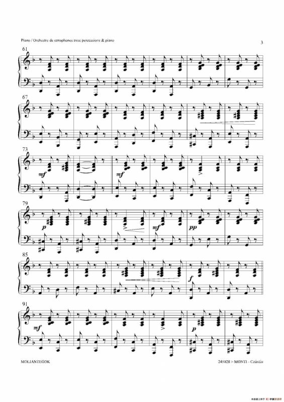 Czardas 查尔达斯（15重奏）（钢琴）