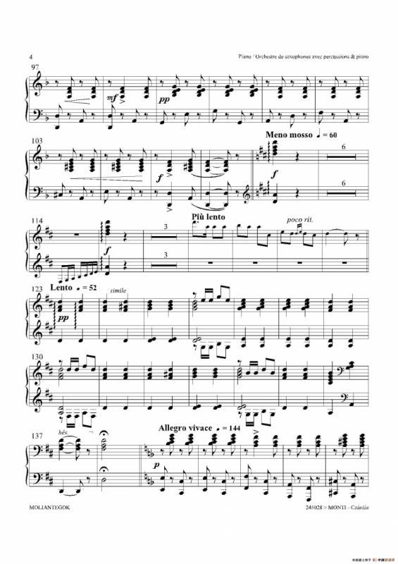 Czardas 查尔达斯（15重奏）（钢琴）