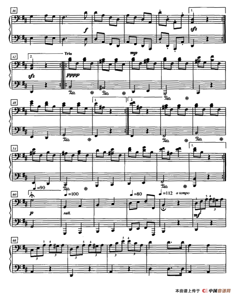 D大调小步舞曲（四手联弹第二钢琴）