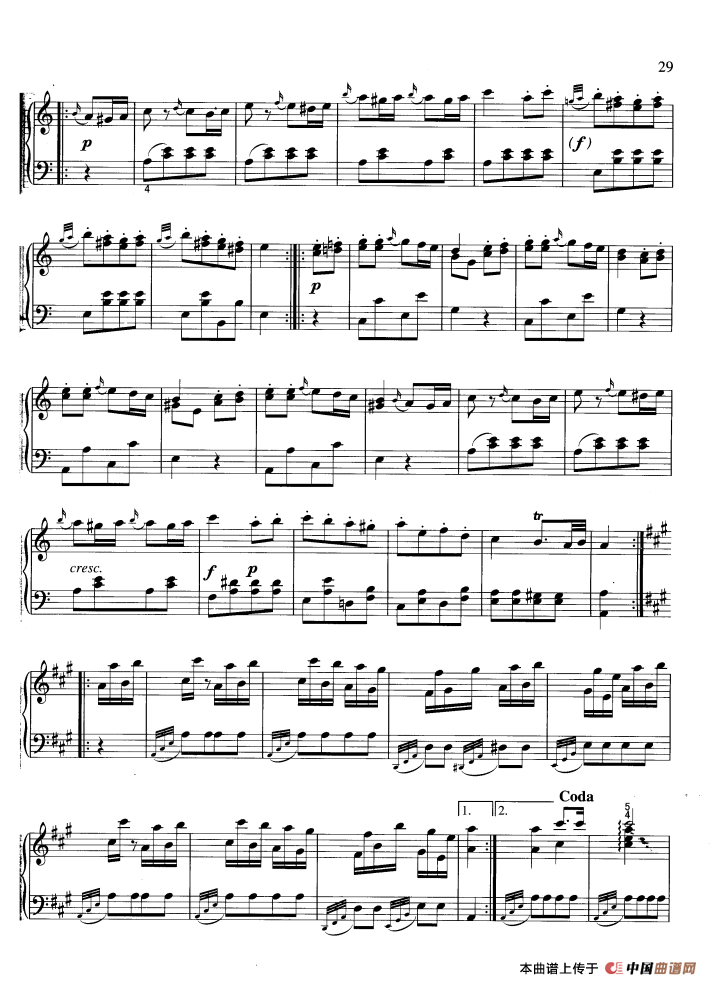 土耳其进行曲（带指法）